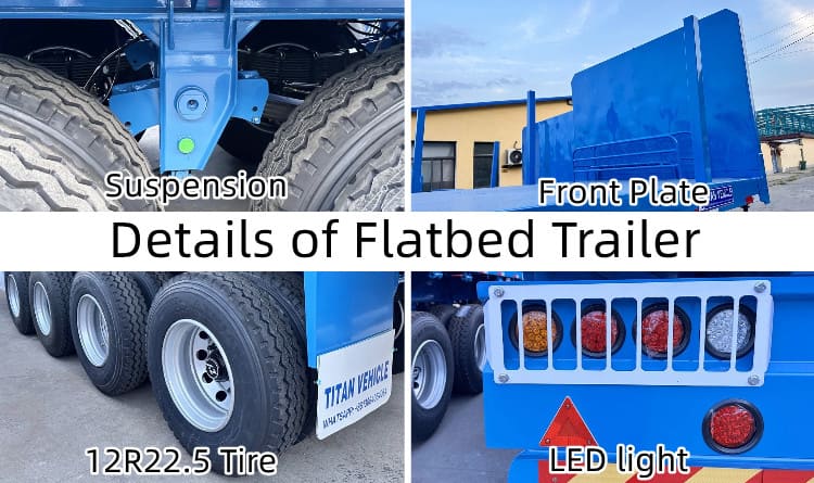 4 Axle Flatbed Semi Truck Trailer for Sale in Trinidad and Tobago
