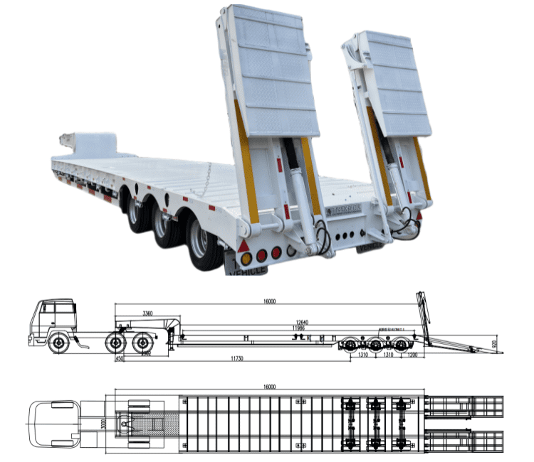 40 Feet Lowbed Trailer Manufacturers 