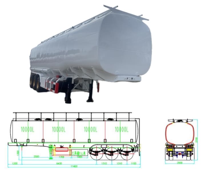 3 Axle 40000 Liter Fuel Tanker Trailer