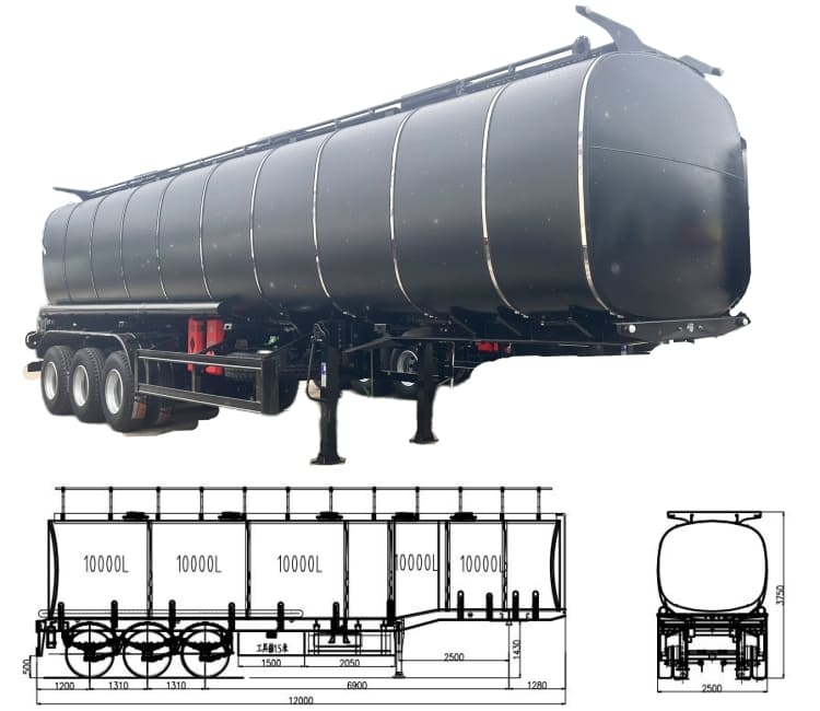 50000L 3 Axle Diesel Tanker Trailer