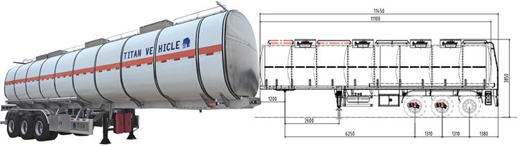 42000 Liters Aluminum Tanker Trailer for Sale In Trinidad and Tobago