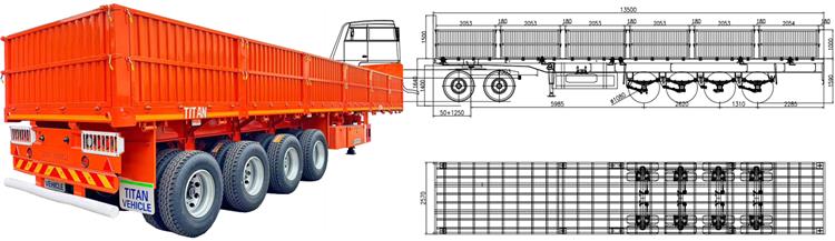4 Axle 80 Ton Grain Dropdeck Trailers for Sale In Trinidad and Tobago Port of Spain