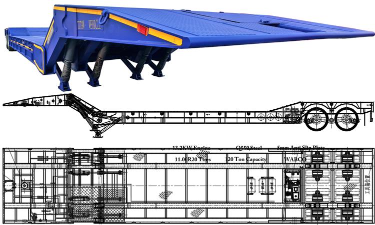 2 Line 4 Axle Folding Gooseneck Trailer for Sale In Trinidad and Tobago